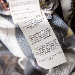 Pre Owned Dolce & Gabbana Multicolored Playing Cards Print Silk Knit Cardigan M