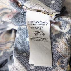 Pre Owned Dolce & Gabbana Multicolored Playing Cards Print Silk Knit Cardigan M