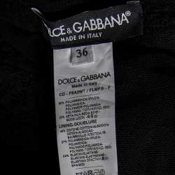 Pre Owned Dolce & Gabbana Black Lace Ruched Sleeveless Mini Dress XS