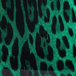 Pre Owned Dolce & Gabbana Green Animal Print Knit Button Front Cardigan M