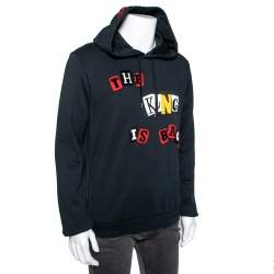 Pre Owned Dolce & Gabbana Navy Blue Cotton The King Is Back Hoodie L