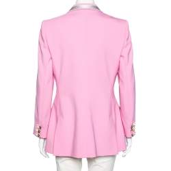 Pre Owned جاكيت بليزر دولتشي أند غابانا صوف وردي مزين ورود  صدرية واحدة مقاس كبير (لارج)