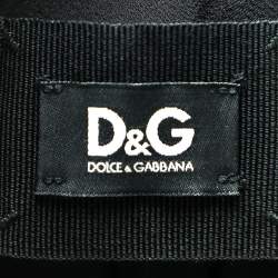 Pre Owned Dolce & Gabbana Black Sequin Embellished Tulle Trim Detail Sleeveless Sheath Dress M