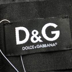 Pre Owned جاكيت دولتشي أند غابانا فرو أسود ياقة قابلة للفصل مزين بخطاف أمامي مقاس وسط