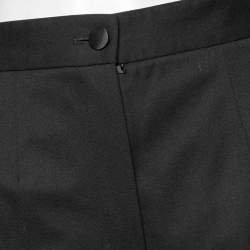 مملوكة مسبقًا بنطلون قصير دولتشي & غابانا  ساتان وصوف أسود بقصّة ضيقة مقاس متوسط - ميديوم