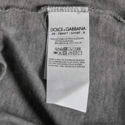 Pre Owned Dolce & Gabbana Grey Cotton Logo Printed Crewneck Tank Top M 