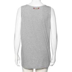 Pre Owned Dolce & Gabbana Grey Cotton Logo Printed Crewneck Tank Top M 