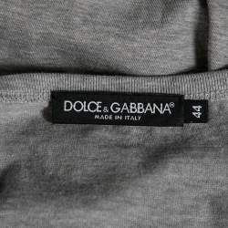 Pre Owned Dolce & Gabbana Grey Cotton Logo Printed Crewneck Tank Top M 