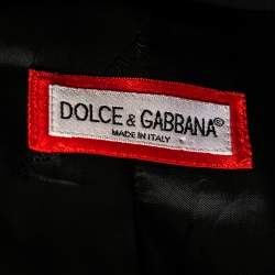 Pre Owned Dolce & Gabbana Vintage Black Wool Crepe Single Breasted Coat M