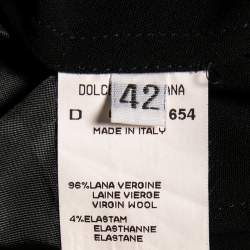 Pre Owned Dolce & Gabbana Vintage Black Wool Crepe Single Breasted Coat M