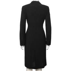 Pre Owned Dolce & Gabbana Vintage Black Wool Crepe Single Breasted Coat M