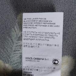 Pre Owned Dolce & Gabbana Black & Yellow Floral Printed Crepe Blouse M