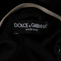 Pre Owned Dolce & Gabbana Black Logo Embroidered Knit Sweater S