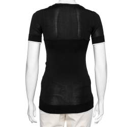 Pre Owned Dolce & Gabbana Black Logo Embroidered Knit Sweater S