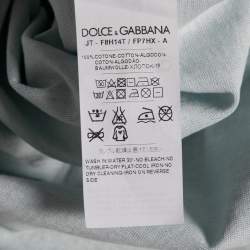 Pre Owned Dolce & Gabbana Blue Cotton La Cassata Siciliana Tank Top S