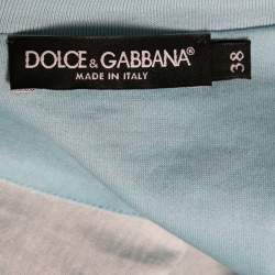 Pre Owned Dolce & Gabbana Blue Cotton La Cassata Siciliana Tank Top S