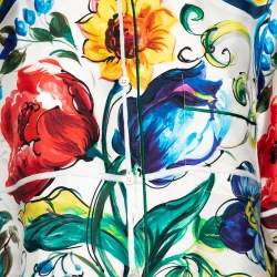 Pre Owned Dolce & Gabbana Multicolored Majolica Printed Silk Button Front Pajama Shirt M