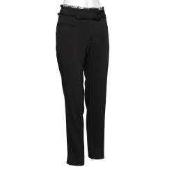 Pre Owned Dolce & Gabbana Black Rayon Blend Ruffle Detail Waist Trousers M