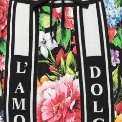 Pre Owned Dolce & Gabbana Multicolor Floral Printed Crepe & Knit Trim Joggers S