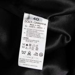 Pre Owned Dolce & Gabbana Blue Denim Lace Detailed Jacket S