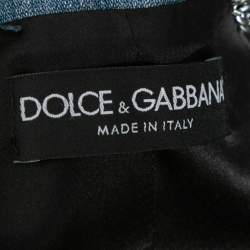 Pre Owned Dolce & Gabbana Blue Denim Lace Detailed Jacket S