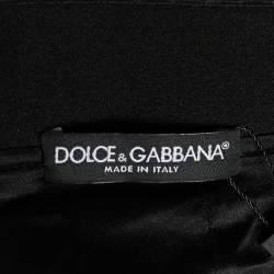 Pre Owned تنورة مستقيمة دولتشي أند غابانا كريب أسود بطبعة زهور مقاس متوسط - ميديوم