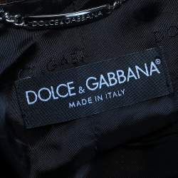 Pre Owned Dolce & Gabbana Brown Leopard Print Synthetic Belted Jacket L