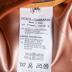 مملوكة مسبقًا Dolce & Gabbana Orange Lambskin Leather Shorts L
