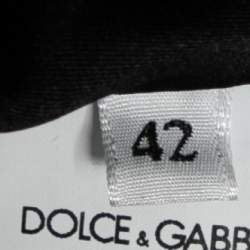Pre Owned Dolce & Gabbana Black Boucle Fringed Mini Dress M