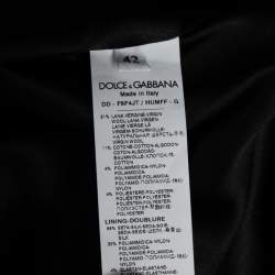 Pre Owned Dolce & Gabbana Black Boucle Fringed Mini Dress M