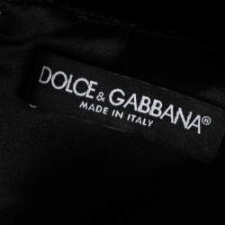 Pre Owned Dolce & Gabbana Black Boucle Fringed Mini Dress M