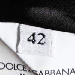 Pre Owned Dolce & Gabbana Black Polka Dotted Crepe Pencil Skirt M