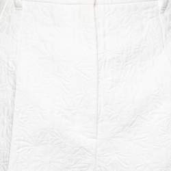 Pre Owned Dolce & Gabbana White Floral Patterned Cotton Shorts M