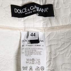 Pre Owned Dolce & Gabbana White Floral Patterned Cotton Shorts M