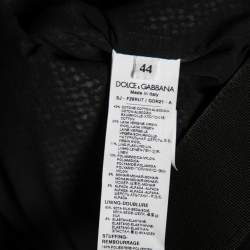 Pre Owned Dolce & Gabbana Monochrome Knit Floral Laser Cut Jacket M