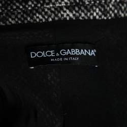 Pre Owned Dolce & Gabbana Monochrome Knit Floral Laser Cut Jacket M