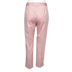 Pre Owned Dolce & Gabbana Pink Cotton Straight Pants M