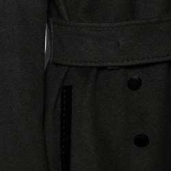 Pre Owned Dolce & Gabbana Black Wool Double Breasted Short Coat M