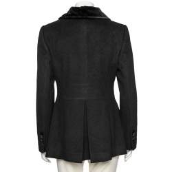 Pre Owned Dolce & Gabbana Black Wool Double Breasted Short Coat M