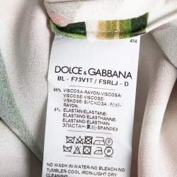 Pre Owned Dolce & Gabbana Pink Lily Printed Crepe Top M