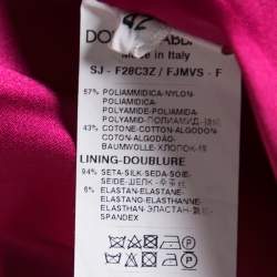 Pre Owned Dolce & Gabbana Pink Synthetic Double Breasted Cropped Blazer M