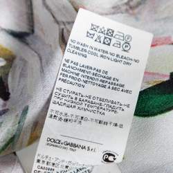 مملوكة مسبقًا Dolce & Gabbana Multicolored Peony Printed Jacquard Embellished Coat M