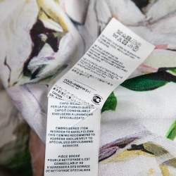 مملوكة مسبقًا Dolce & Gabbana Multicolored Peony Printed Jacquard Embellished Coat M