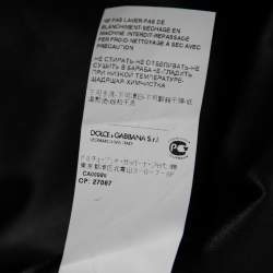Pre Owned Dolce & Gabbana Black Wool Crepe Contrast Trim Detail Button Front Coat M
