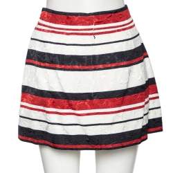 Pre Owned Dolce & Gabbana Multicolor Striped Jacquard Mini Skirt M
