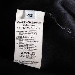 Pre Owned Dolce & Gabbana Black Textured Wool Button Front Coat M