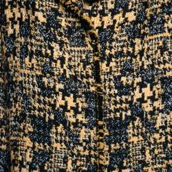 Pre Owned Dolce & Gabbana Orange & Black Tweed Single Breasted Coat M