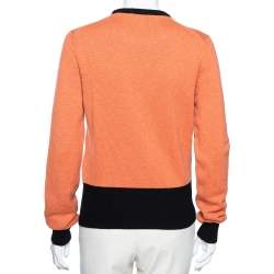 Pre Owned Dolce & Gabbana Orange Eleganza Intarsia Knit Pullover M