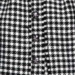Pre Owned Dolce & Gabbana Monochrome Houndstooth Wool Fringed Jacket M 