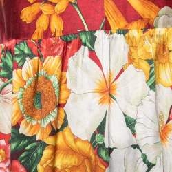 Pre Owned Dolce & Gabbana Multicolor Floral Printed Silk Sleeveless Mini Dress M